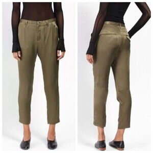 HOPE Stockholm Krissy Cropped Trousers Women’s Size‎ 42 Green Viscose